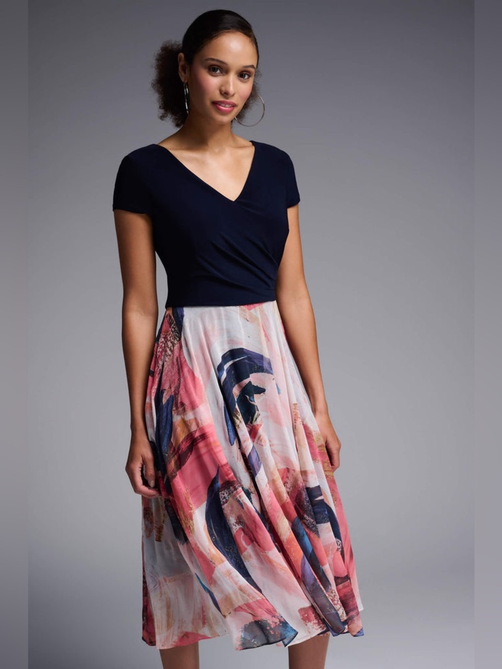 Joseph Ribkoff Abstract Print Midi Skirt in Multi-Color - Picture 2 of 7